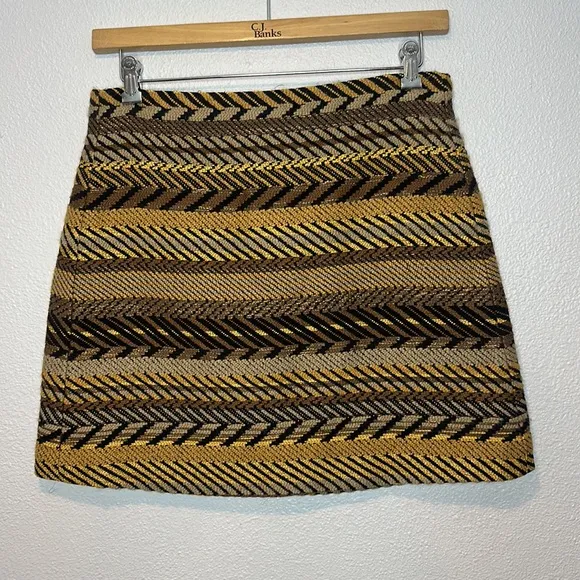 Marella Flared wool-blend mini skirt size 10 NWT