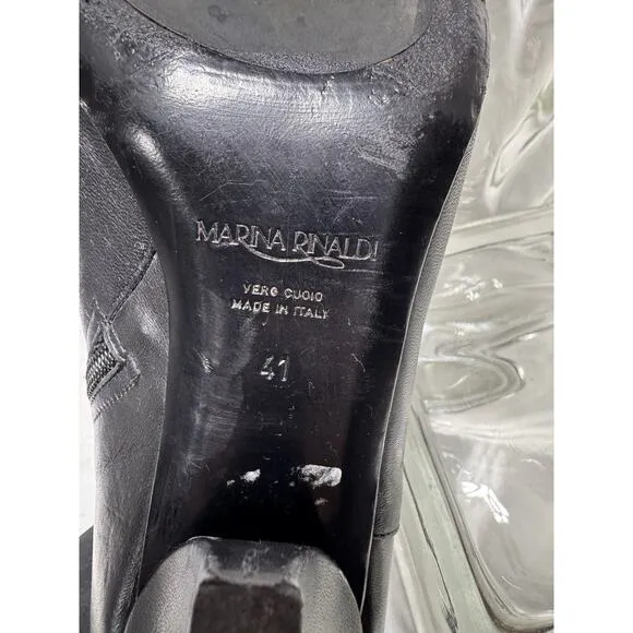 Marina Rinaldi Women's Block Heel Knee Boots Size 10