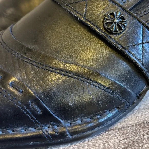 Mark Nason Lounge U Rock Black Leather Studded Mens Loafers Shoes