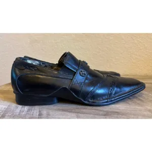 Mark Nason Lounge U Rock Black Leather Studded Mens Loafers Shoes