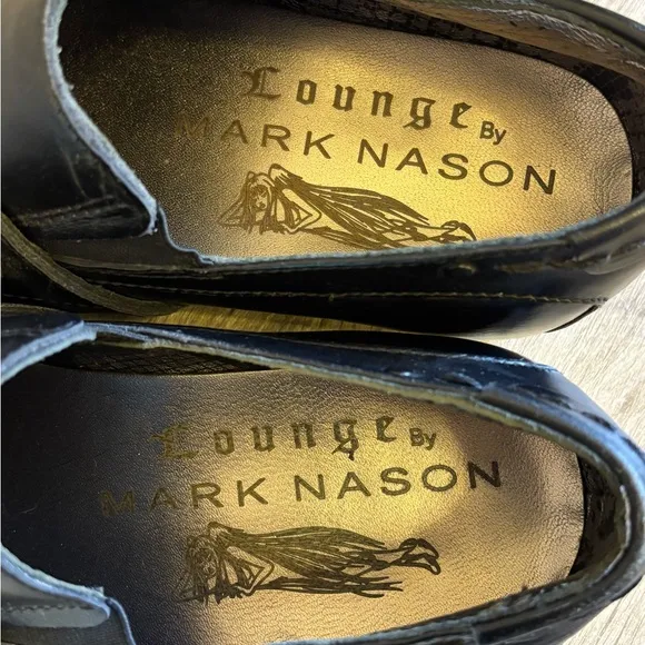Mark Nason Lounge U Rock Black Leather Studded Mens Loafers Shoes