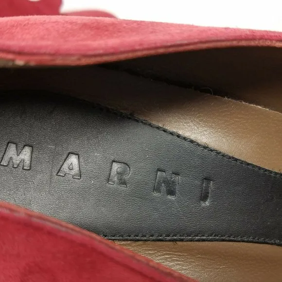 Marni women shoes Burgundy Red Suede Mary Jane