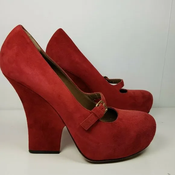 Marni women shoes Burgundy Red Suede Mary Jane