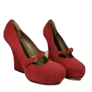 Marni women shoes Burgundy Red Suede Mary Jane