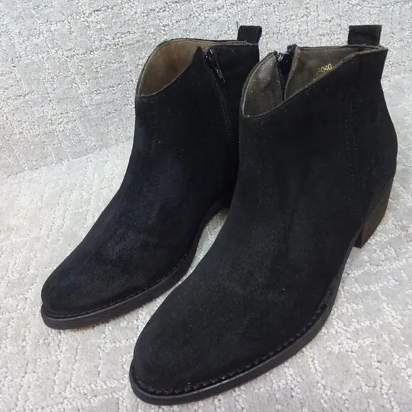 Marroqui Sanchez Womens 39 US 8 Black Suede Zip Boho Western Ankle Boots 19040