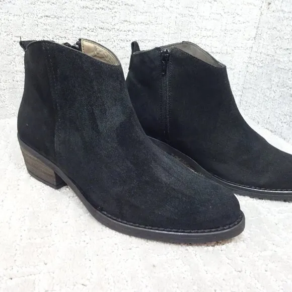 Marroqui Sanchez Womens 39 US 8 Black Suede Zip Boho Western Ankle Boots 19040