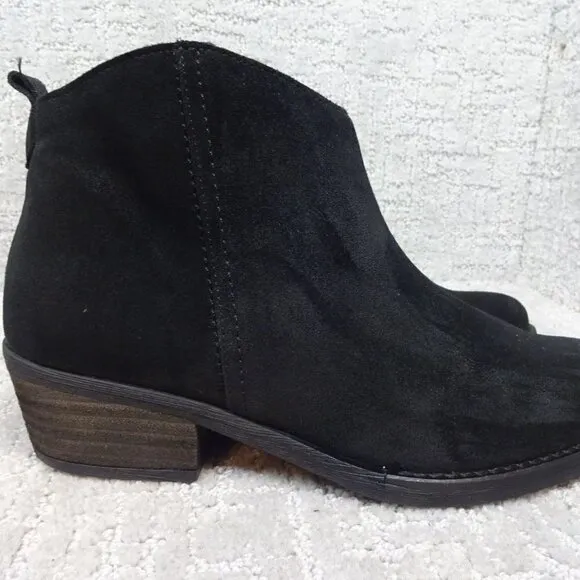 Marroqui Sanchez Womens 39 US 8 Black Suede Zip Boho Western Ankle Boots 19040