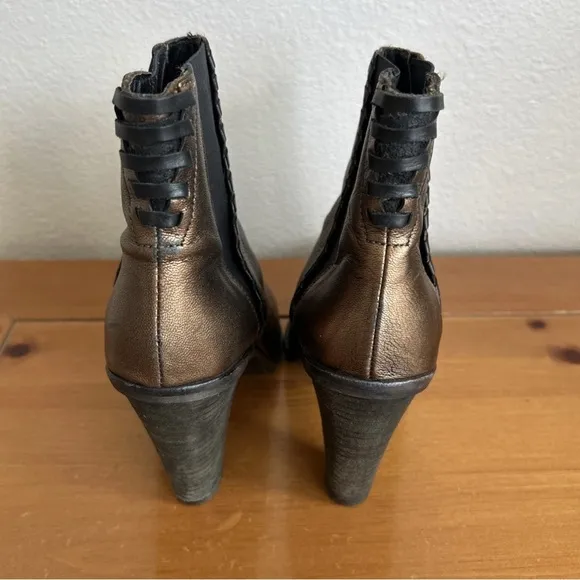 MATISSE Anthropologie Cooper Ankle Boots Brown Leather Booties Sz 8 Spain