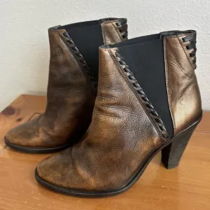 MATISSE Anthropologie Cooper Ankle Boots Brown Leather Booties Sz 8 Spain
