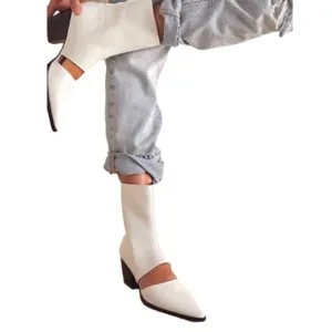 Matisse Caroline Cut Out Western White Leather Boots Size 6.5 NEW…