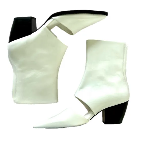 Matisse Caroline Cut Out Western White Leather Boots Size 6.5 NEW…