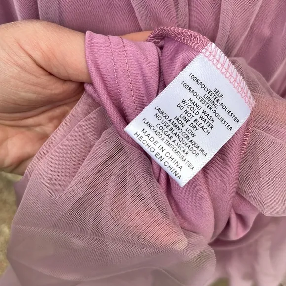 Mauve Pink Tiered Mesh Tulle Flouncy Midi Skirt