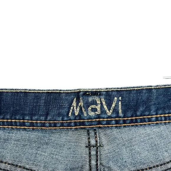 Mavi Mens Jeans Matt Straight Leg Distressed Raw‎ Hem Blue Zip Fly Sz 34/32