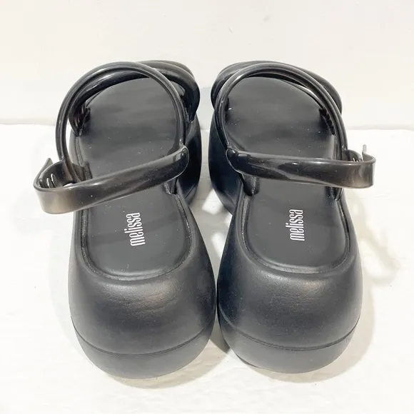 Melissa Women's Size 9 Black Air Bubble Platform Sandal Shoes