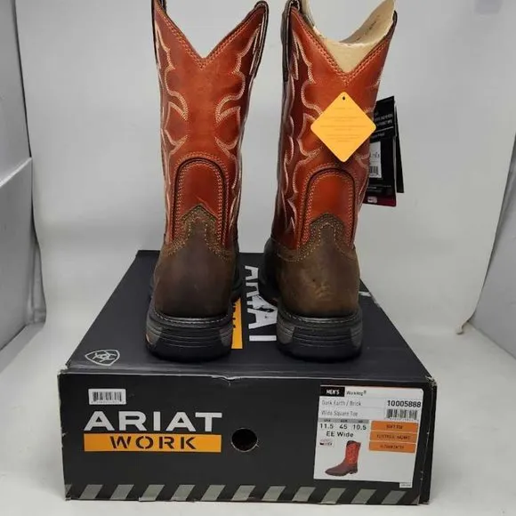 Men's 11.5 EE Ariat WorkHog wide square soft toe work boots western 10005888