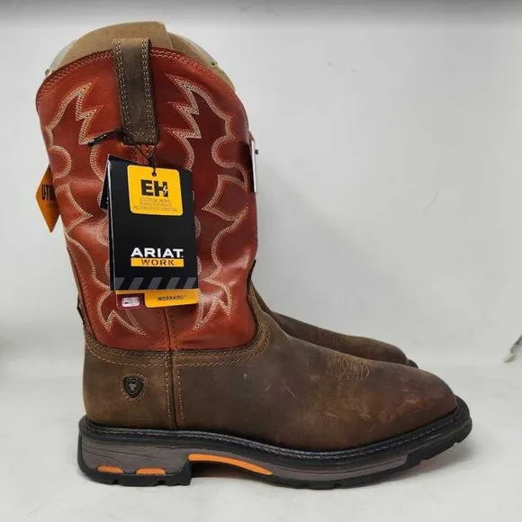 Men's 11.5 EE Ariat WorkHog wide square soft toe work boots western 10005888