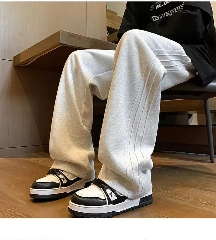 Men's American Vintage Wide-Leg Casual Trousers | Spring Summer Sports & Streetwear