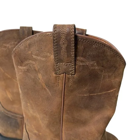 Mens Ariat Heritage Roper Distressed Brown Round Toe Western Boots Sz 12 D 12D