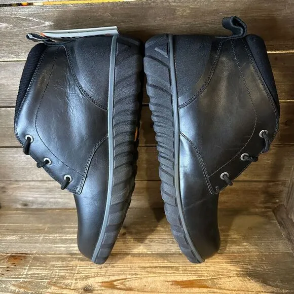 Mens Bogs Black Leather Lace Waterproof‎ Classic Casual Chukka Boots Size 13 NWT
