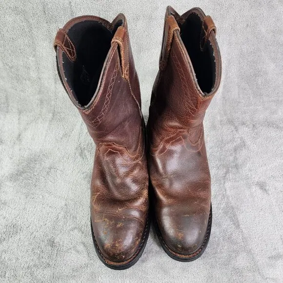 Mens Brown Leather Ariat Sierra Steel Toe Work Boots Waterproof Size 10D