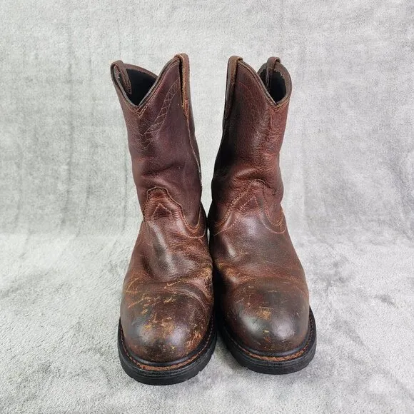 Mens Brown Leather Ariat Sierra Steel Toe Work Boots Waterproof Size 10D