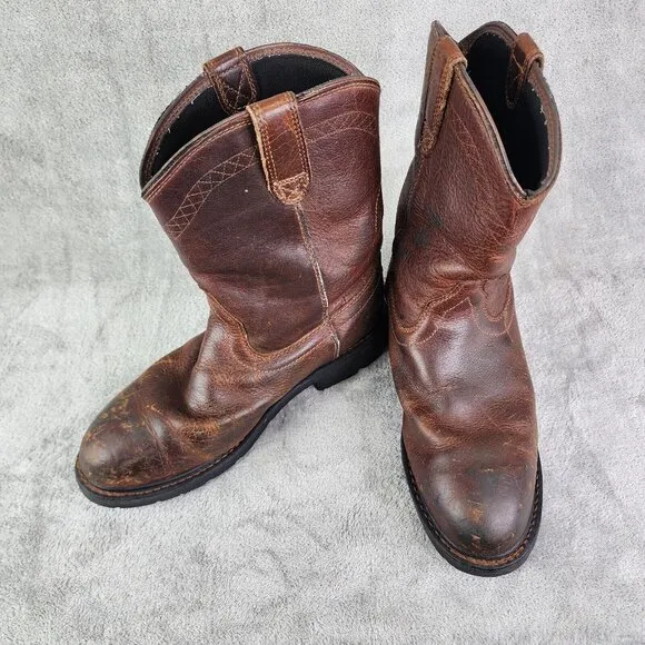 Mens Brown Leather Ariat Sierra Steel Toe Work Boots Waterproof Size 10D