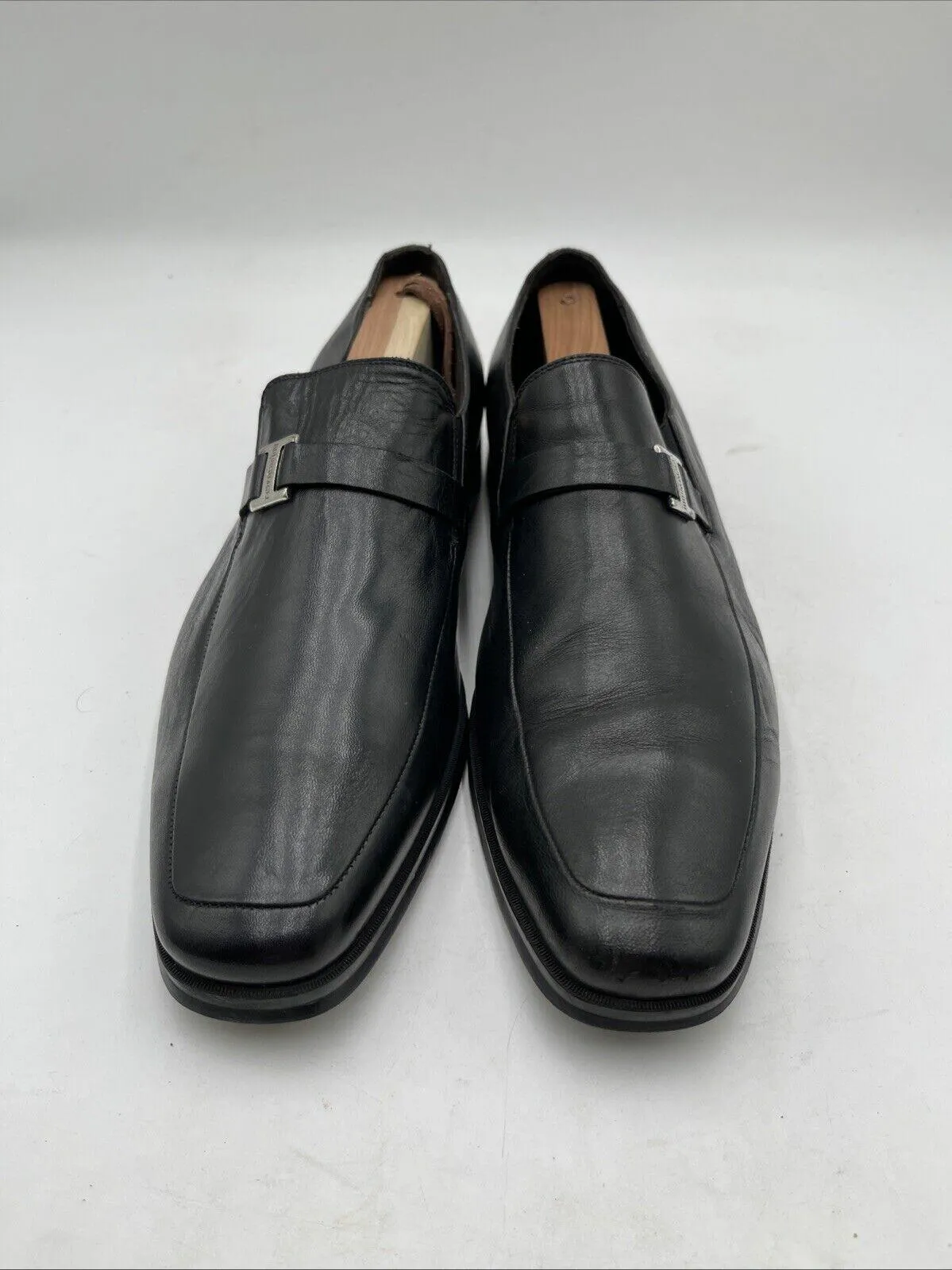 Men’s Bruno Magli Pivetto Leather Dress Loafers Black Size 10.5M - Very Good