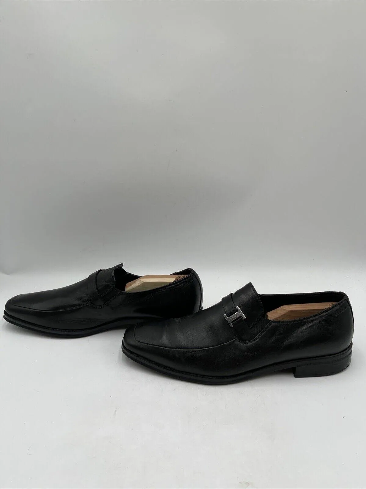 Men’s Bruno Magli Pivetto Leather Dress Loafers Black Size 10.5M - Very Good