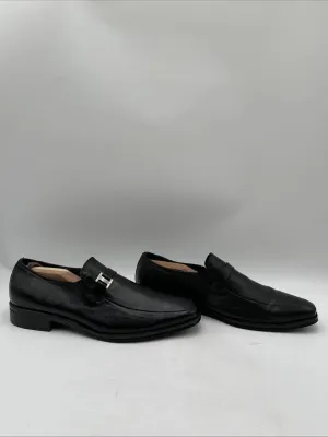 Men’s Bruno Magli Pivetto Leather Dress Loafers Black Size 10.5M - Very Good