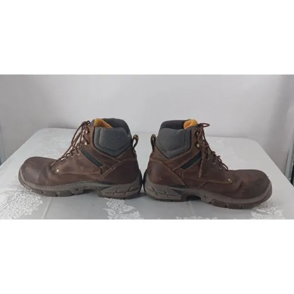 Mens Carolina C5540 Leather Work Boots Size 11.5 D Steel Toed Rugged Brown