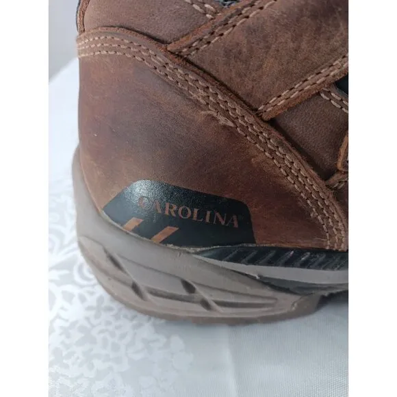 Mens Carolina C5540 Leather Work Boots Size 11.5 D Steel Toed Rugged Brown