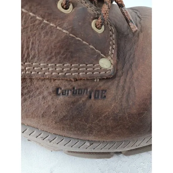 Mens Carolina C5540 Leather Work Boots Size 11.5 D Steel Toed Rugged Brown