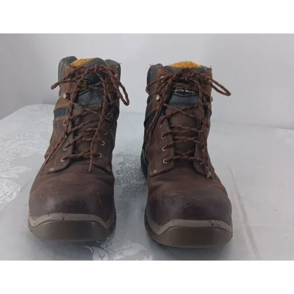 Mens Carolina C5540 Leather Work Boots Size 11.5 D Steel Toed Rugged Brown
