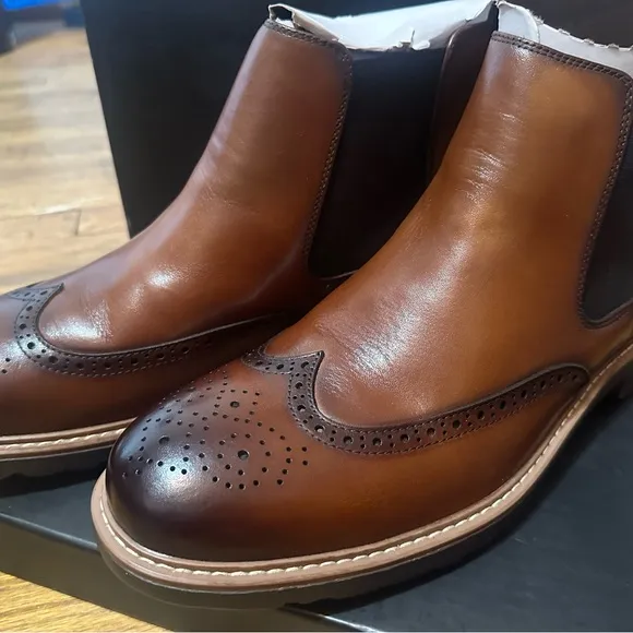 Men's Chelsea Boots Polished Premium Leather Ankle Dress Boots 12