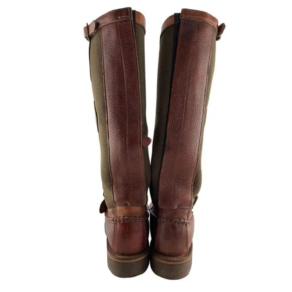 Men's Chippewa Cutter Snake USA Brown Leather Moc Toe Work Boots Size 8.5 D