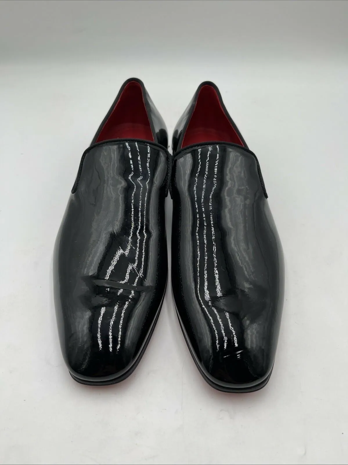 Men’s Christian Louboutin Marquees Patent Loafers Black Size 42 - Very Good