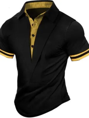 Men’s Contrast Short Sleeve Polo – Classic & Comfortable
