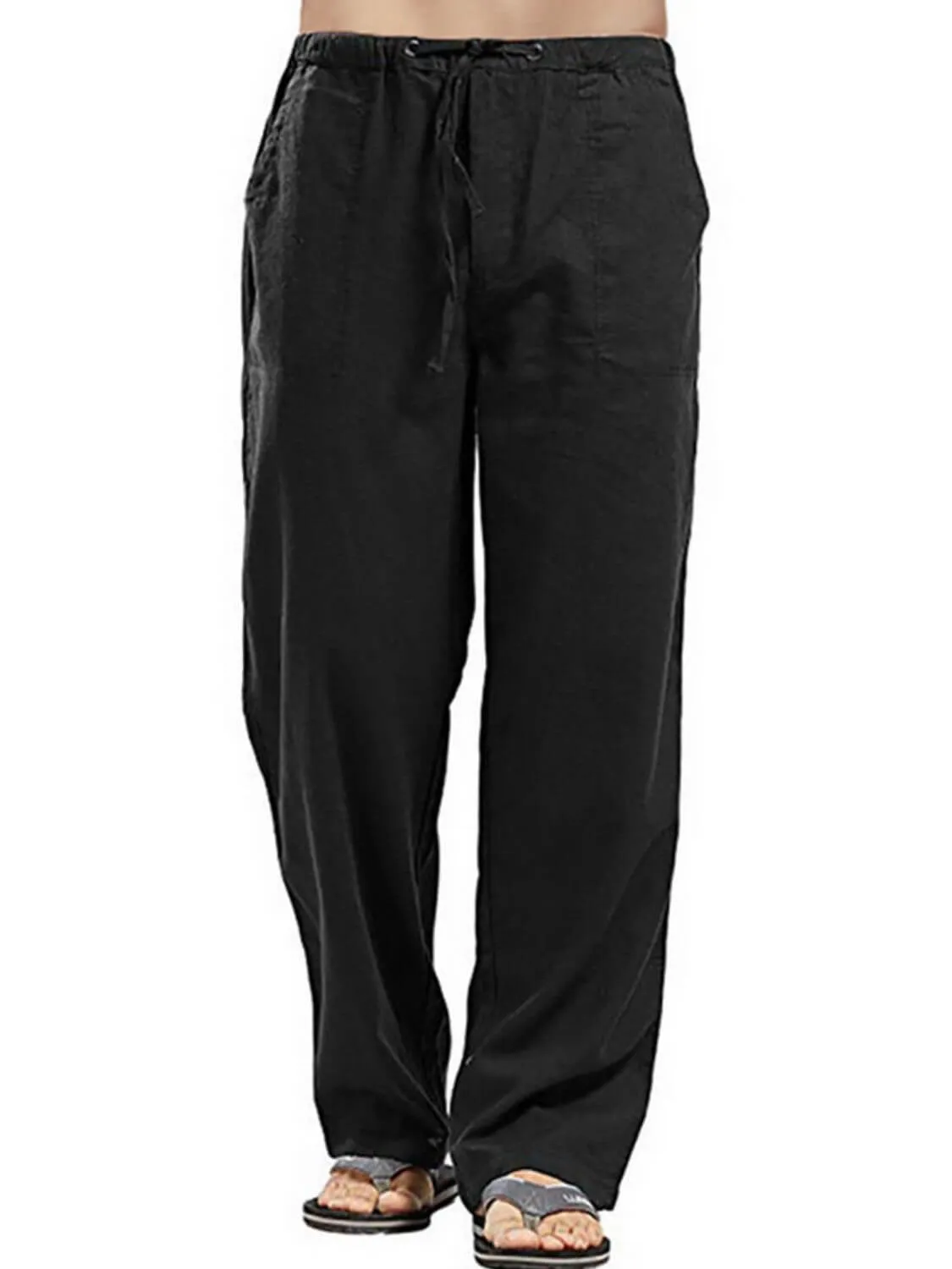 Men’s Drawstring Straight Leg Pants – Casual Comfort