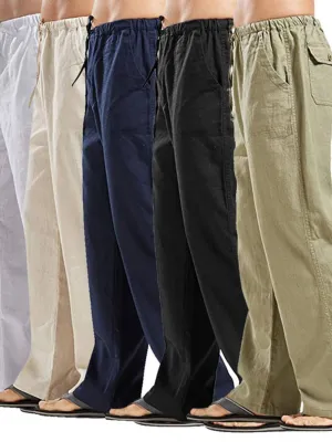 Men’s Drawstring Straight Leg Pants – Casual Comfort