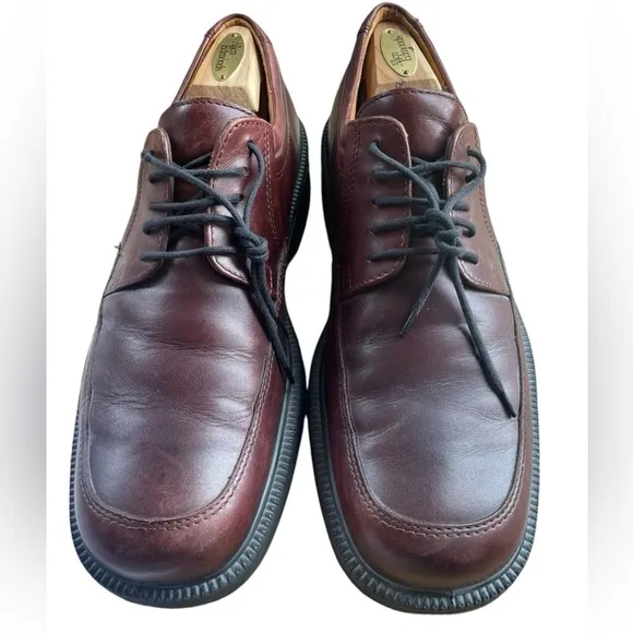 Men's Ecco Brown Leather Lace Up Oxford Shoes and Cedar Shoe Tree- Size 12