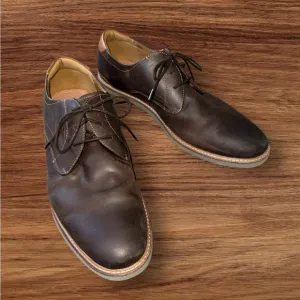 Mens Florsheim Highland Plain Toe Brown Leather Comfort Oxfords Shoes‎ Size 11 M