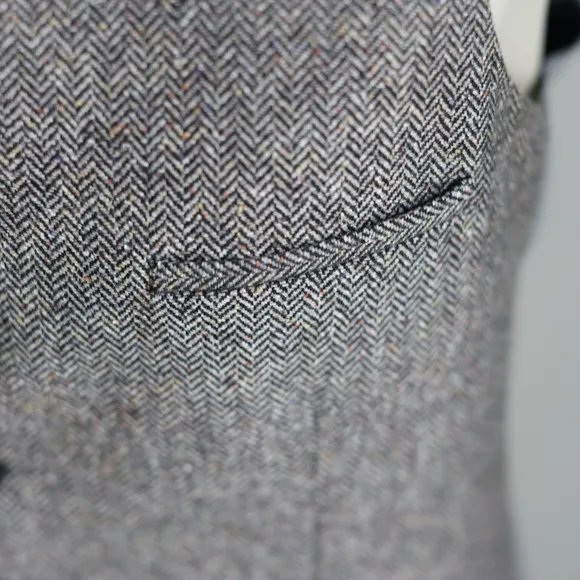 Men's Herringbone Tweed Wool Vest Heart and Dagger size 40R Brown and Gray