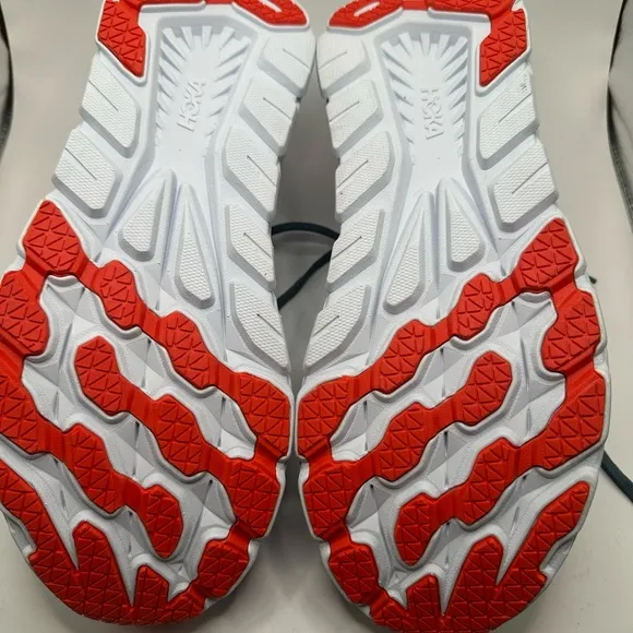 Mens  HOKA Blue and Orange Athletic Shoes