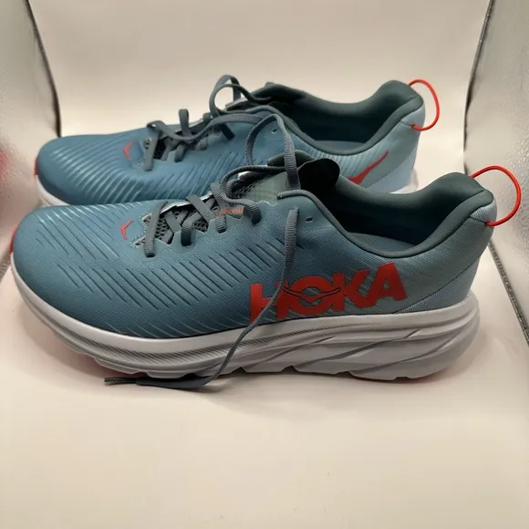 Mens  HOKA Blue and Orange Athletic Shoes