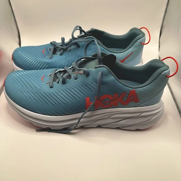 Mens  HOKA Blue and Orange Athletic Shoes