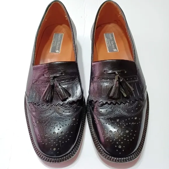 Mens' Italian Leather Wingtip Loafers Shoes