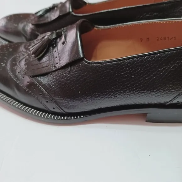 Mens' Italian Leather Wingtip Loafers Shoes