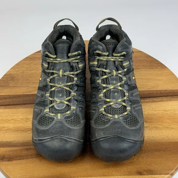 Mens Keen Utility Gray Leather Waterproof Steel Toe Work Hiking Boots Size 9 D