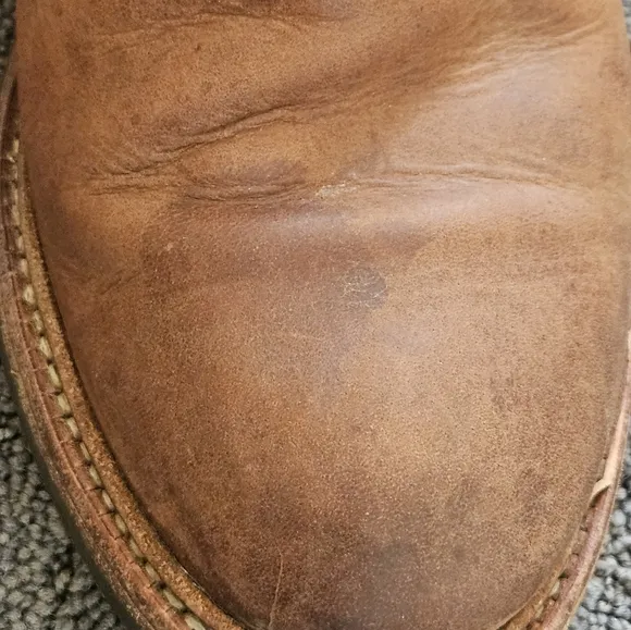 Mens leather boots- brown with side zip closure N.D.C made by hand.
