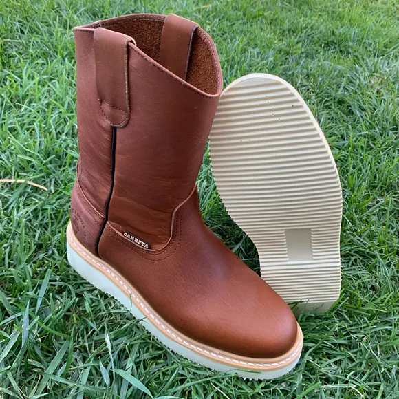 Men’s LIGHT WEIGHT LEATHER work pull on work boots BOTA DE TRABAJO  315